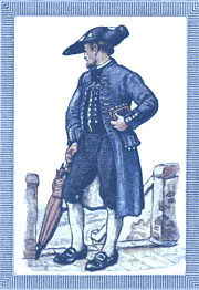 Beispiel für eine  zeittypische Volkstracht - Sammelkarte aus einem Zigarettenbilderalbum von ca. 1930 aus dem Haus Neuerburg